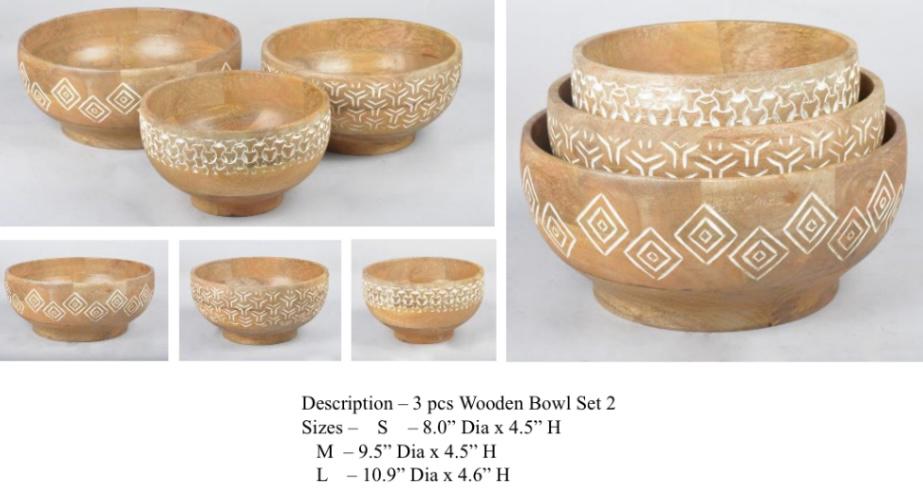 Cutlery wooden bowl and spoon set